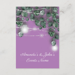 Invitation Mariage Lights Jars Russe Vert Purple Mint Bois