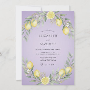 Invitation Mariage Lilas Citron Eucalyptus Muté