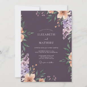 Invitation Mariage Lilas-glycine Plum