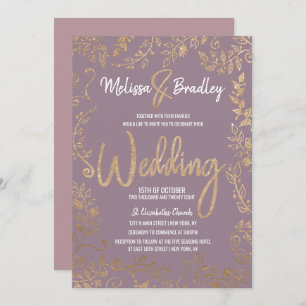 Invitation Mariage lilas mauve d'Ombre de parties