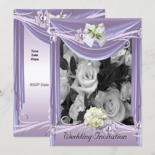 Invitation Mariage Lilas Mauve Floral