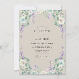 Invitation Mariage Lilas Pervenche Wisteria