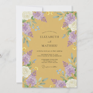 Invitation Mariage lilas radiant ocre