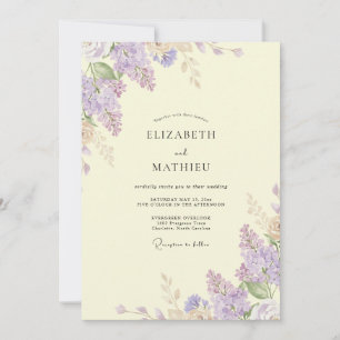 Invitation Mariage Lilas Wisteria Beurre