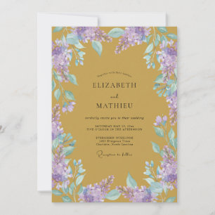 Invitation Mariage Lilas Wisteria Doré