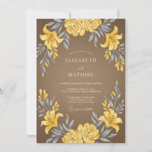 Invitation Mariage Lily Brun Moutarde