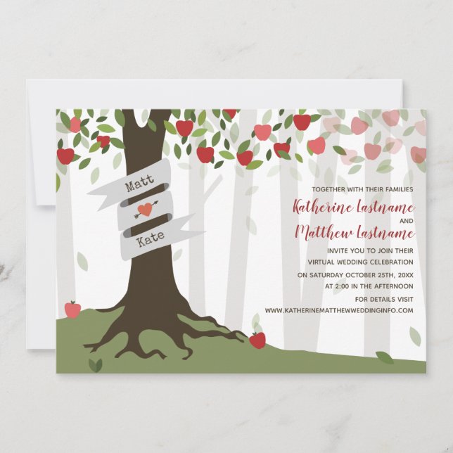 Invitation Mariage LiveJournal virtuel Apple Orchard (Devant)