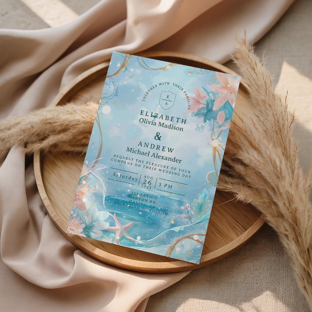 Invitation Mariage Lumière Océanique Éthérée (Créateur téléchargé)