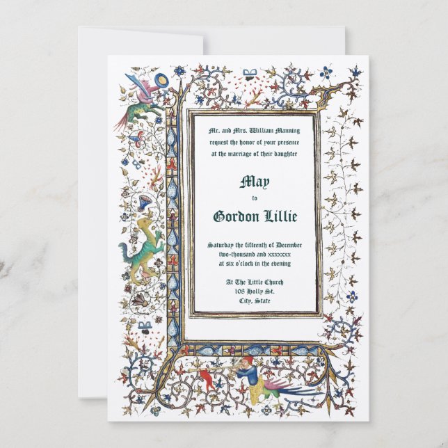 Invitation Mariage lumineux vers 1415 (Devant)