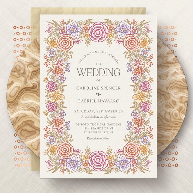 Invitation Mariage lunaire de chute florale (Créateur téléchargé)