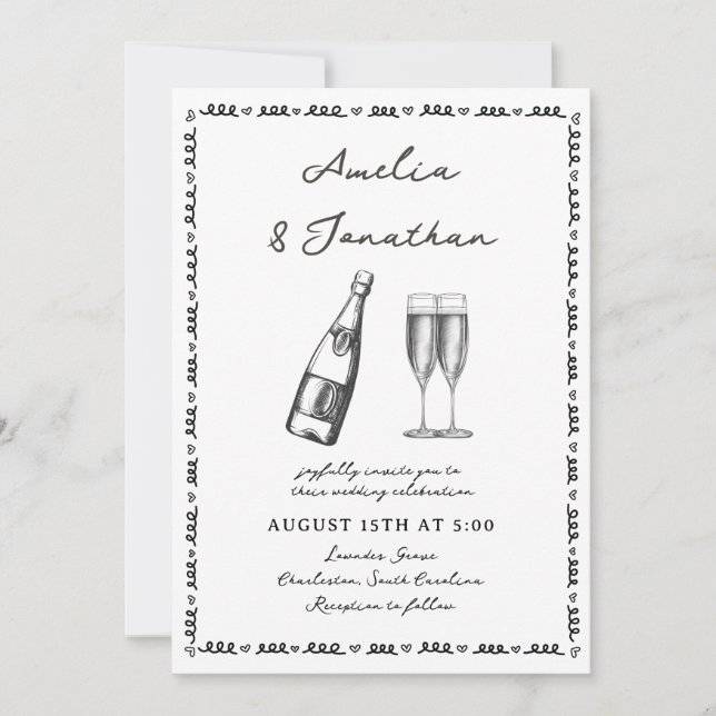 Invitation Mariage lunatique (Devant)