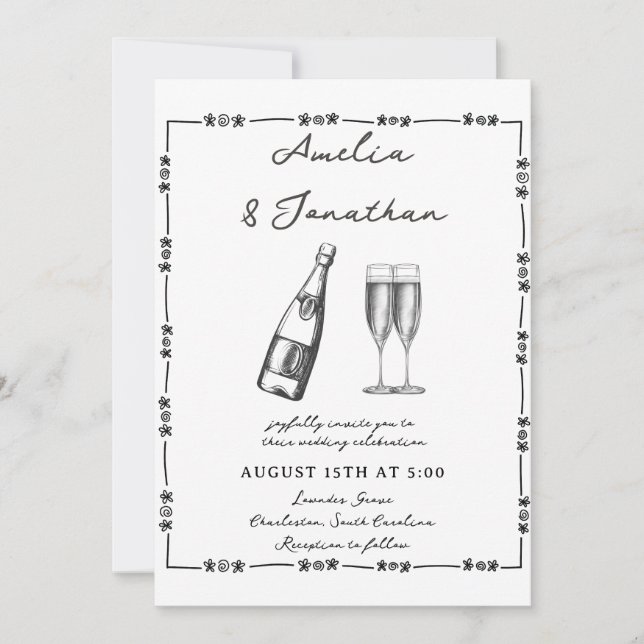 Invitation Mariage lunatique (Devant)