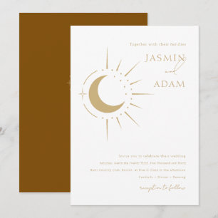 Invitation Mariage Lune et Étoiles Célestes