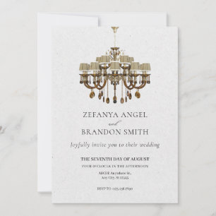 Invitation mariage lustres vintages