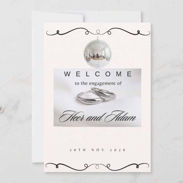 Invitation Mariage Luxe Argent Et Diamant (Devant)