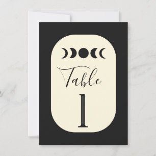 Invitation Mariage Luxe Lunaire Noir & Crème Phase Lunaire