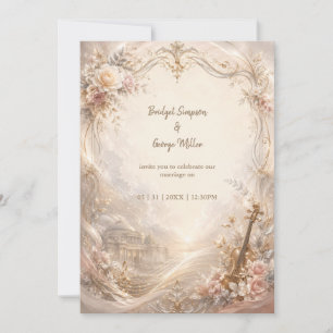 Invitation Mariage Luxe Orchestre Rose Blush Cinématique