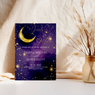 Invitation Mariage Luxueux Galaxie - Soirée Nuit Étoilée
