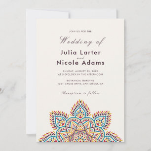 Invitation Mariage Luxueux Métallisé Pailleté Géométrique