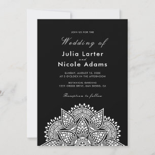 Invitation Mariage Luxueux Métallisé Pailleté Géométrique