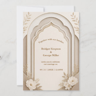 Invitation Mariage Luxueux Moderne Arch Fleurs d'Eucalyptus