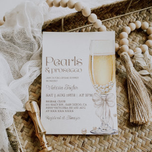 Invitation Mariage Luxueux Perles et Prosecco pour Enterremen