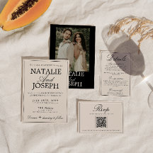 Mariage Luxueux Rétro Crème Noir Élégant