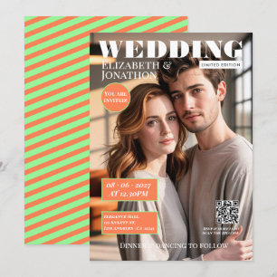 Invitation Mariage Magazine Coral & Mint Photo