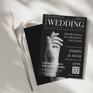 Invitation Mariage Magazine Luxueux Mode Sombre