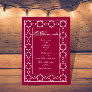 Invitation Mariage magenta élégant