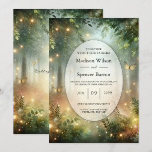 Invitation Mariage Magique de la Prairie de la Forêt Mystique