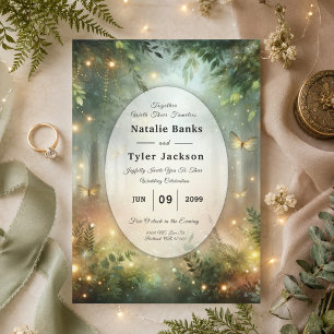 Invitation Mariage Magique de la Prairie de la Forêt Mystique