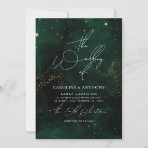 Invitation Mariage magique vert foncé