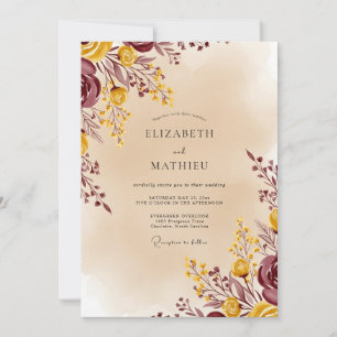 Invitation Mariage Magnifique d'Automne en Bourgogne