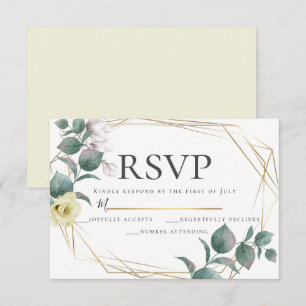 Invitation Mariage Magnolia Peony Jaune et Blush RSVP