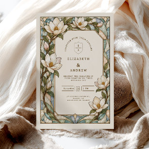 Invitation Mariage Magnolia Verre Coloré
