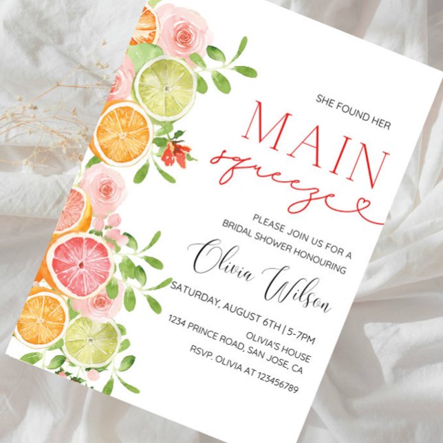 Invitation Mariage Main Squeeze - Mariée Citron Citrus (Créateur téléchargé)