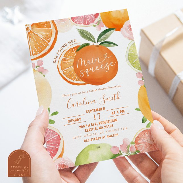 Invitation Mariage Main Squeeze Orange Citron (Créateur téléchargé)