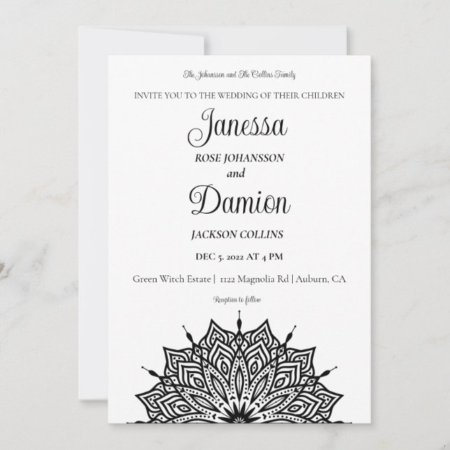 Invitation Mariage Mandala (Devant)