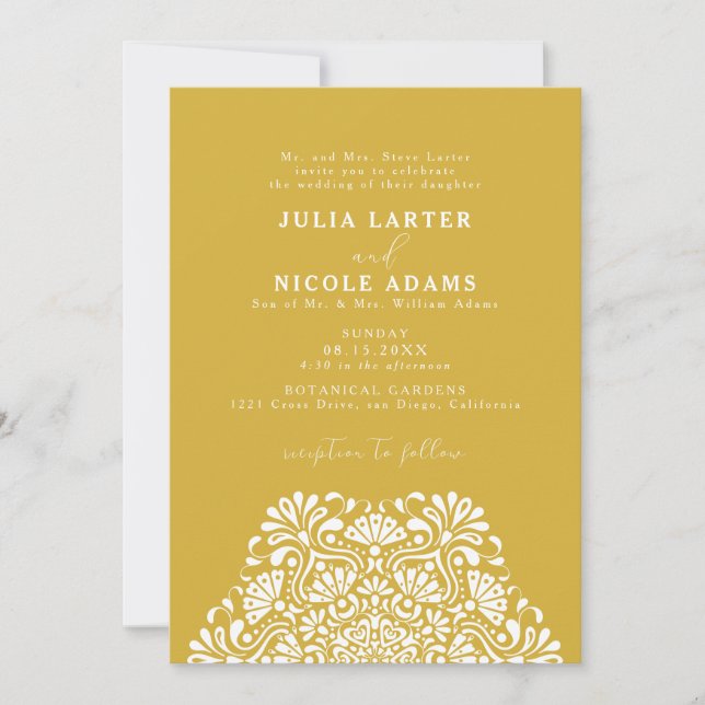 Invitation Mariage mandala arc-en-ciel vibrant de la fête mex (Devant)