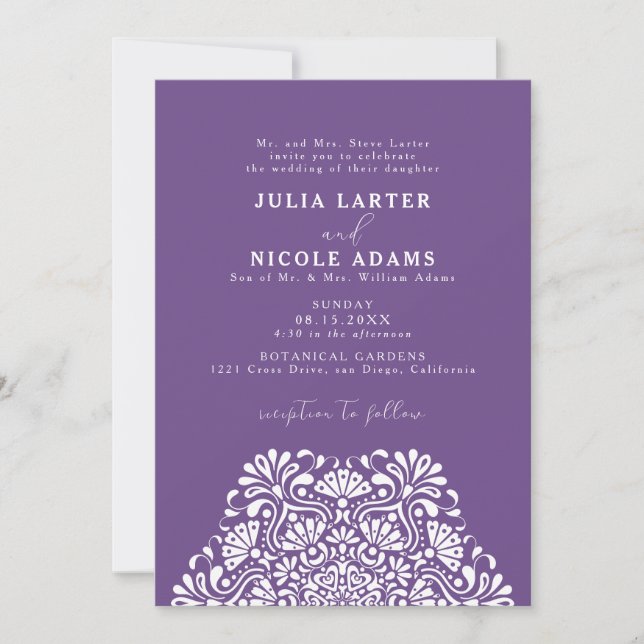 Invitation Mariage Mandala Arc-en-ciel Vibrant de la Fiesta M (Devant)
