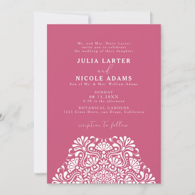 Invitation Mariage mandala arc-en-ciel vibrant de la fiesta m (Devant)