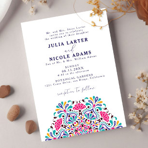 Invitation Mariage Mandala Arc-en-ciel Vibrant Fiesta Mexicai