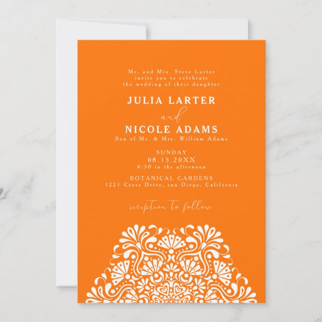 Invitation Mariage Mandala Arc-en-ciel Vibrant Fiesta Mexicai (Devant)