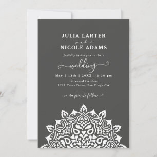 Invitation Mariage mandala d'arc floral Art Nouveau arabe