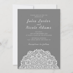 Invitation Mariage Mandala de coordonnées d'arche de joyau pe