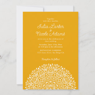 Invitation Mariage Mandala de Style Art Déco Orné Classique