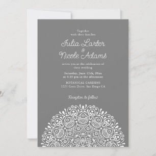 Invitation Mariage Mandala de style Art Déco Orné Classique