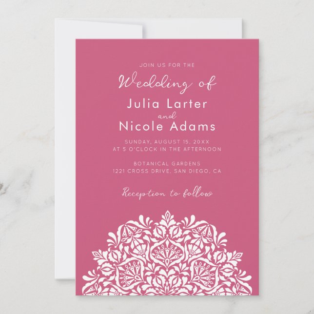 Invitation Mariage Mandala Délice de Parfum Floral Vibrant (Devant)