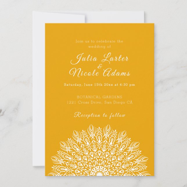Invitation Mariage Mandala d'Herbe de Pampas au plumage doux  (Devant)
